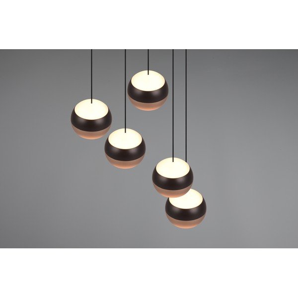 Črna/bakrena LED viseča svetilka s kovinskim senčnikom ø 30 cm Orbit – Trio Select-image-2