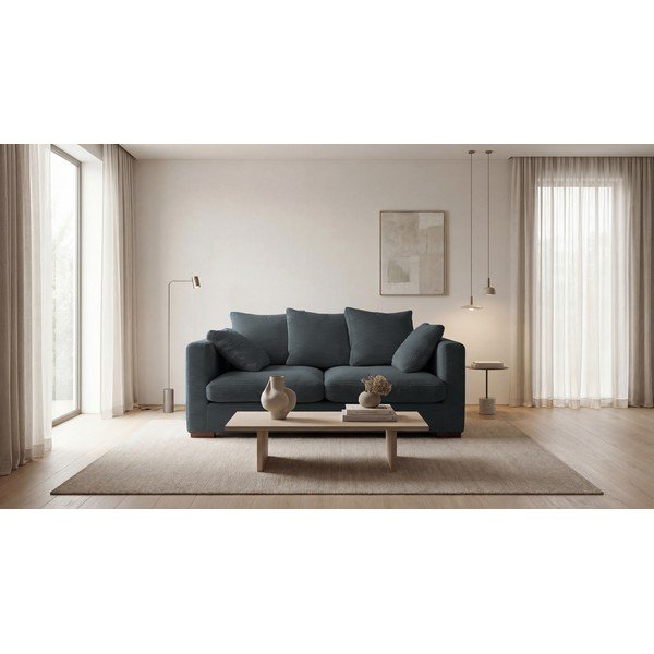 Siva sedežna garnitura iz rebrastega žameta 175 cm Comfy – Scandic-image-1
