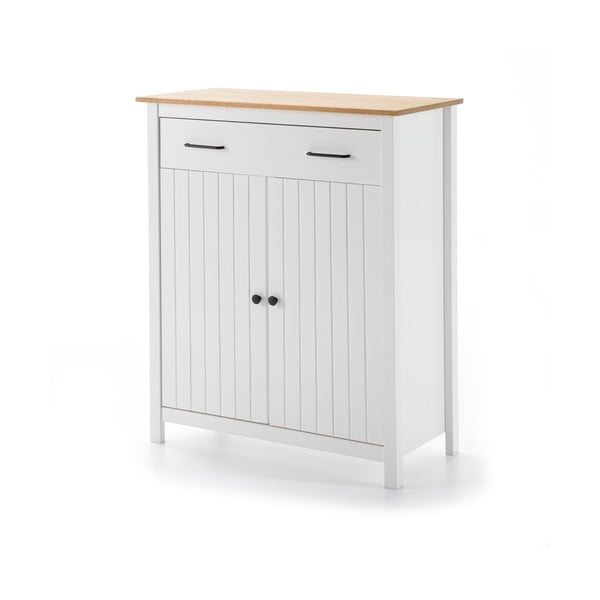 Bela visoka komoda iz masivnega bora 90x110 cm Miranda – Marckeric-image-2