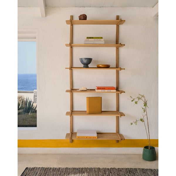 Sistem modularnih polic iz masivnega hrasta v naravni barvi 110x202 cm Sitra – Kave Home-image-1