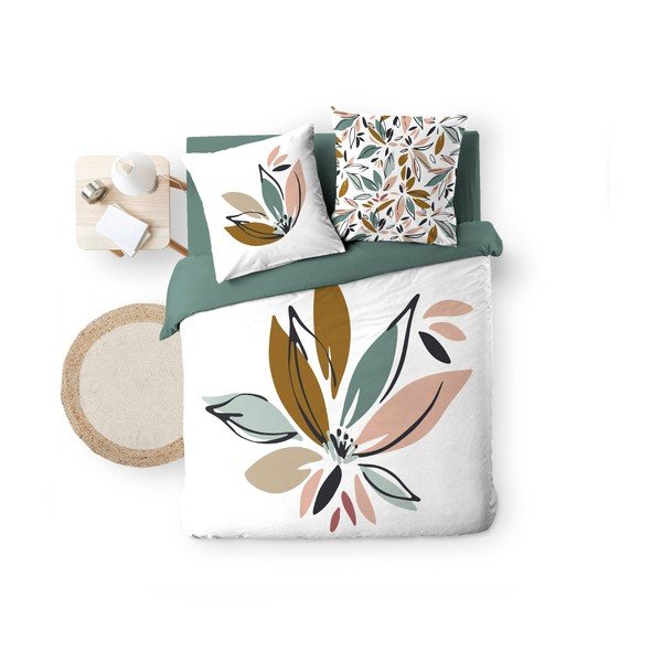 Bela podaljšana bombažna posteljnina za zakonsko posteljo 240x220 cm Octavia – douceur d'intérieur-image-4