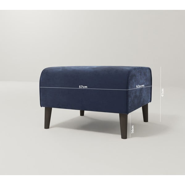 Temno moder žameten tabure Carole – Ropez-image-3