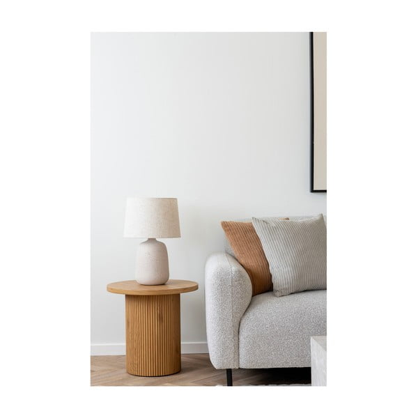 Kremno bela namizna svetilka s tekstilnim senčilom (višina 47 cm) Croft – House Nordic-image-2