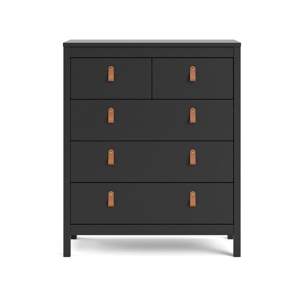 Črna visoka komoda 82x99 cm Madrid – Tvilum-image-2