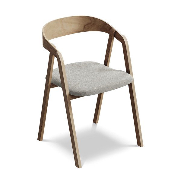 Svetlo siv jedilni stol iz masivnega lesa Erika – Makamii