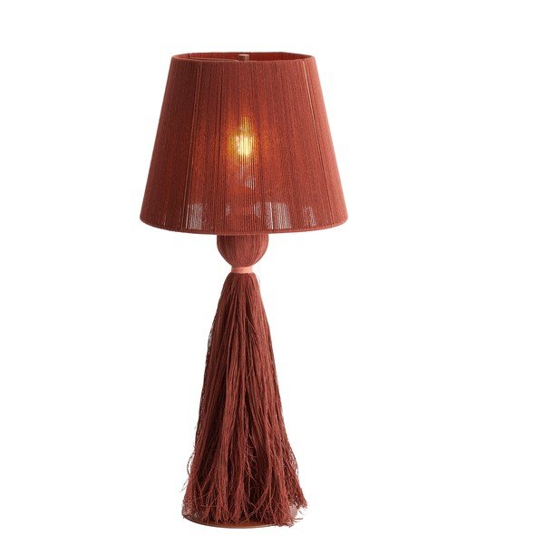 Opečnato oranžna namizna svetilka s tekstilnim senčilom (višina 58 cm) Espino – Light & Living-image-2