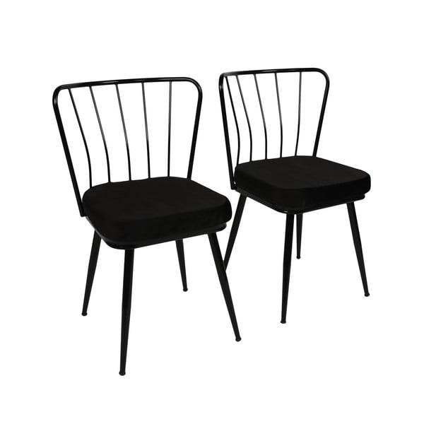 Črni kovinski jedilni stoli v kompletu 2 ks Yildiz – Kalune Design-image-4
