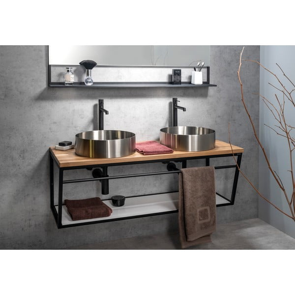 Okrogel umivalnik iz nerjavečega jekla v srebrni barvi ø 38 cm Aurum – Sapho-image-4