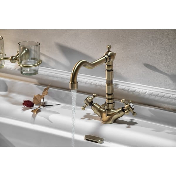 Stoječa armatura za umivalnik v bronasti barvi Antea – Sapho-image-1