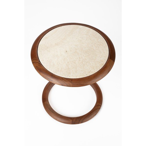 Okrogla stranska mizica s kamnito mizno ploščo 41x45 cm Doppio – Zuiver-image-3