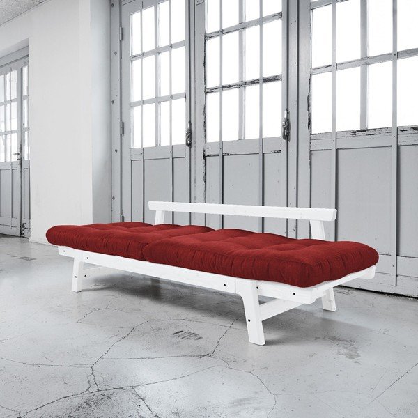Kavč postelja Karup Step White/Passion Red-image-3