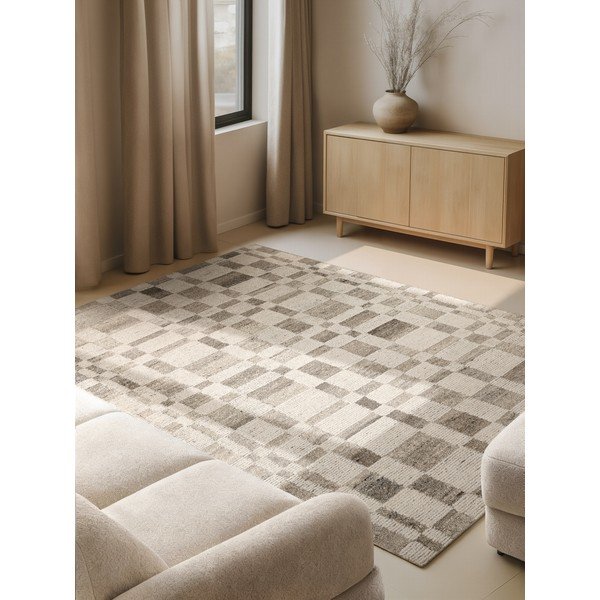 Kremno bela ročno tkana volnena preproga 200x300 cm Boho 1.0 Structa – Vikosa-image-1
