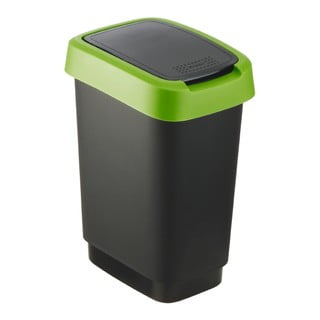 Zeleno-črni koš za odpadke iz reciklirane plastike 10 L Twist - Rotho