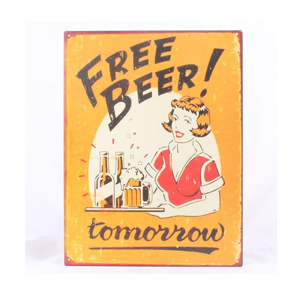 Kovinski znak za brezplačno pivo