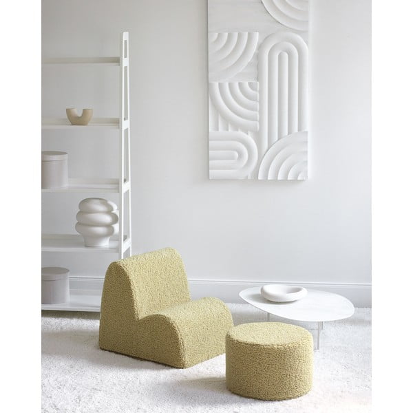 Zelen otroški tabure iz tkanine bouclé – Wigiwama-image-3