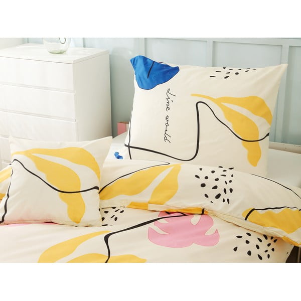 Rumena 3-delna posteljnina iz mikrosatena 140x200 cm Sophia – My House-image-1