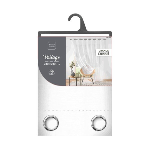 Bela prosojna zavesa iz tančice 240x240 cm Lissea – douceur d'intérieur-image-3