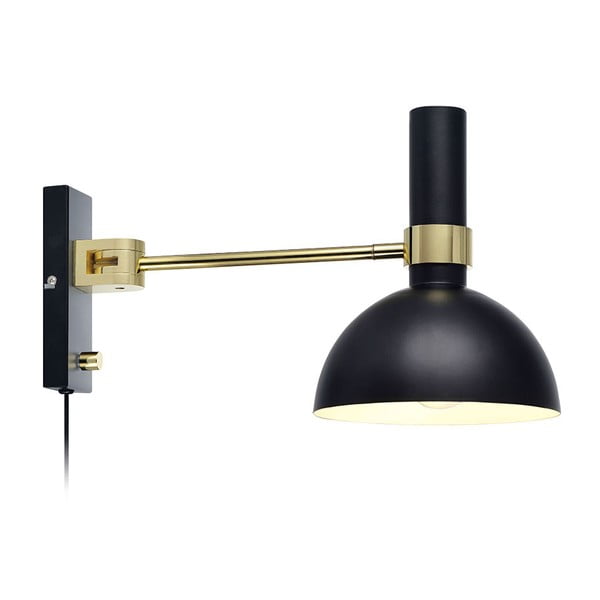 Stenska svetilka v črni in zlati barvi Markslöjd Larry Kinkiet