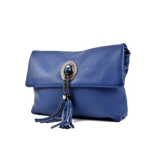 Modra usnjena torbica Roberta M Malude Blue Jeans-image-1