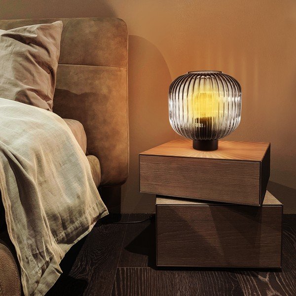 Črna namizna svetilka SULION Garbo, višina 23,5 cm-image-1