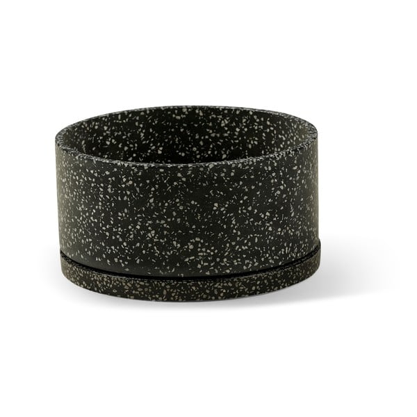 Komplet dveh temno sivih cvetličnih lončkov Bonami Selection Terrazzo-image-2