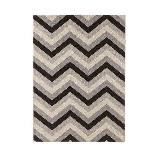 Črna preproga Chateau Chevron, 70x140 cm