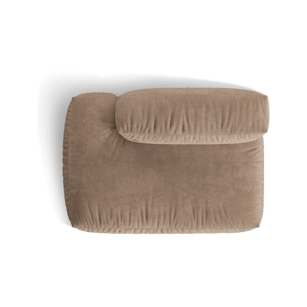 Svetlo rjav žameten modul za sedežno garnituro (levi kot) Martina – Micadoni -image-4