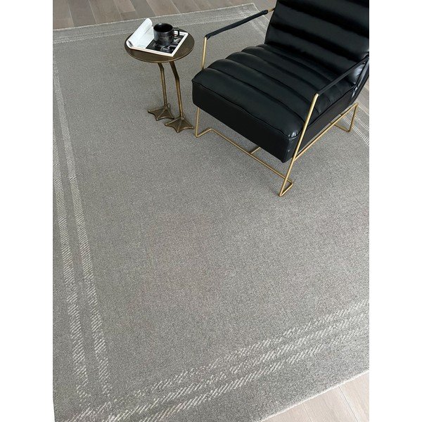 Antracitno siva volnena preproga 133x190 cm Calisia M Grid Rim – Agnella-image-1