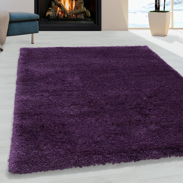 Temno vijolična preproga 80x150 cm Fluffy – Ayyildiz Carpets-image-1