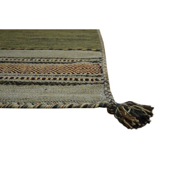 Zeleno-rjava bombažna preproga Webtappeti Antique Kilim, 60 x 240 cm-image-2