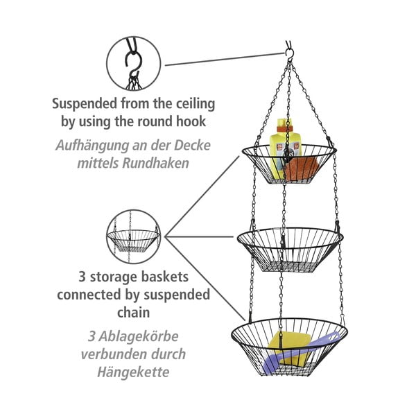 Kovinska viseča košara za sadje Trio – Wenko-image-3