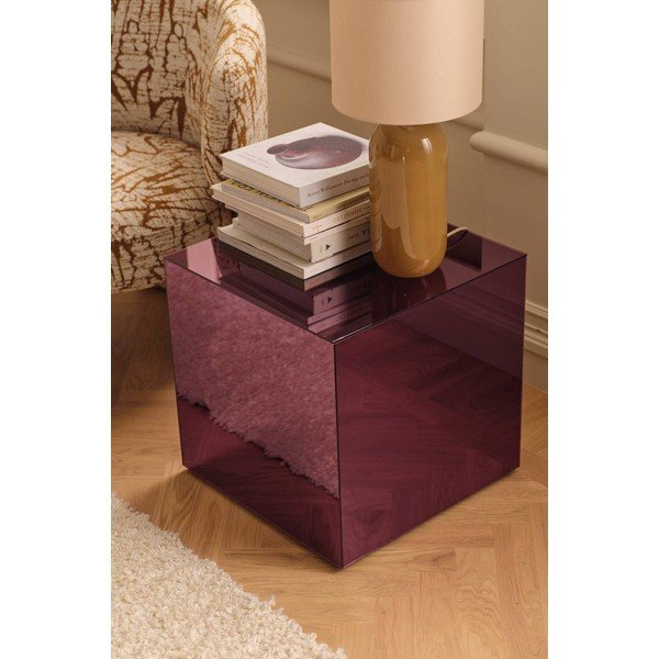 Steklena stranska mizica 45,5x45,5 cm Cube – Ellos Home-image-1