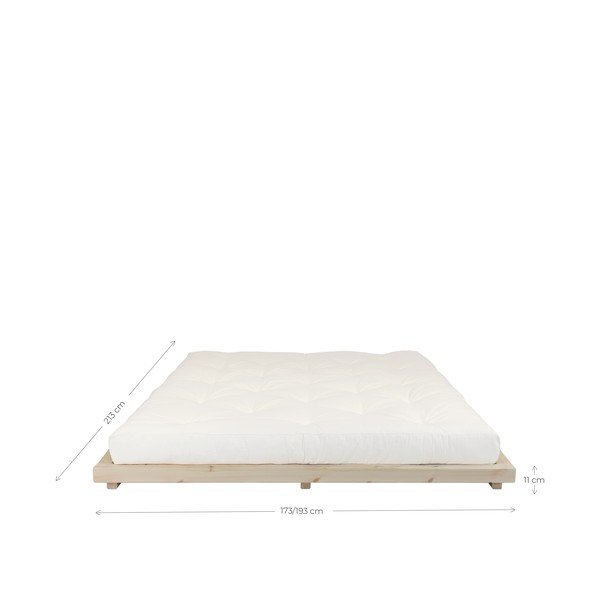 Postelja iz borovega lesa z ležiščem Karup Design Dock Double Latex Natural Clear/Natural, 180 x 200 cm-image-4