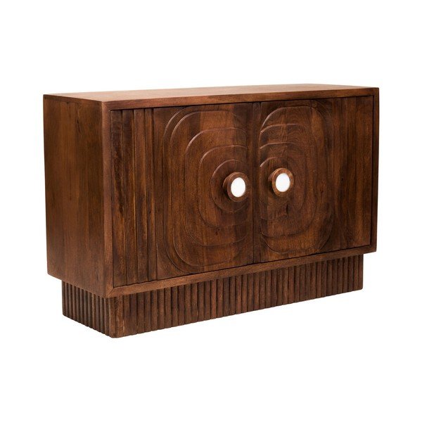 Komoda iz masivnega manga v temni naravni barvi 40x75x116 cm Sangar – Premier Housewares