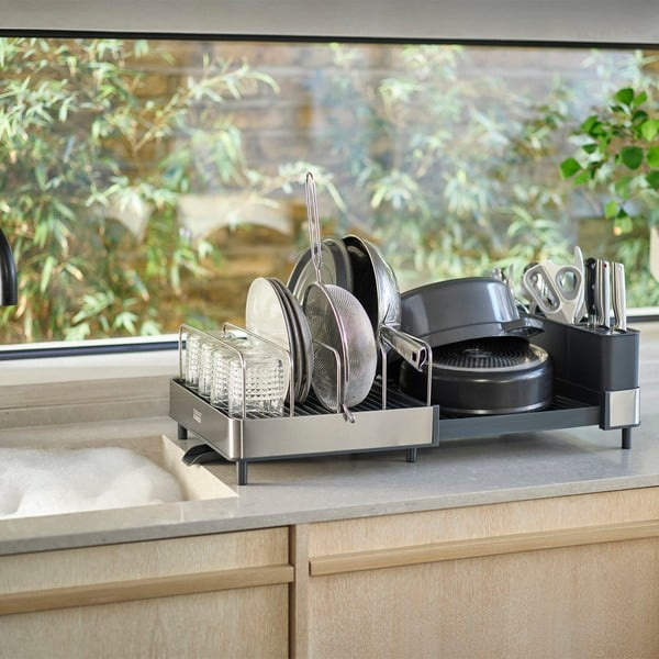 Kovinski odcejalnik posode v modri in srebrni barvi Extend – Joseph Joseph-image-1