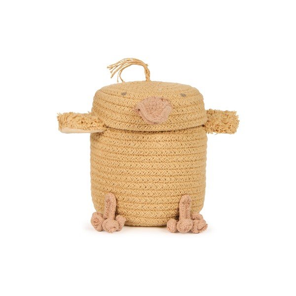 Rumena tekstilna otroška škatla za shranjevanje ø 13x15 cm Mini Charlie the Chicken – Lorena Canals