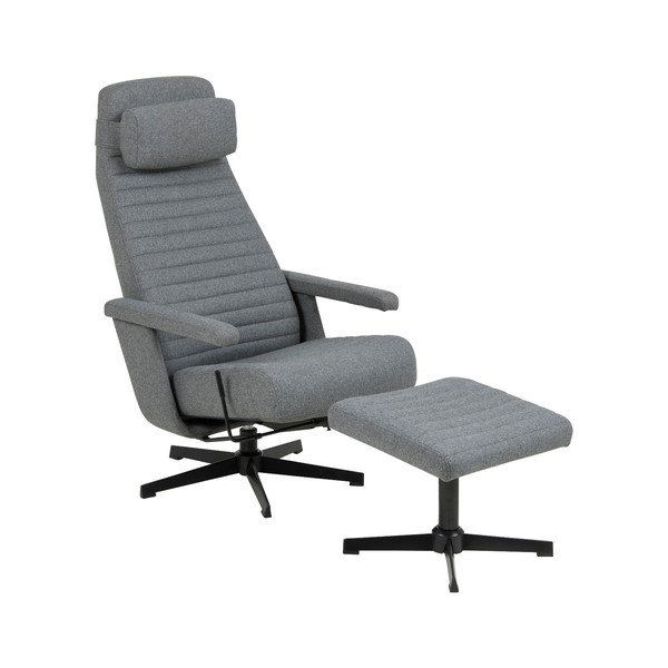 Temno siv naslanjač s taburejem Actona Tranby-image-2