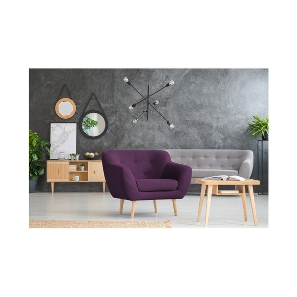 Vijolični fotelj z lahkimi nogami Mazzini Sofas Sicile-image-4
