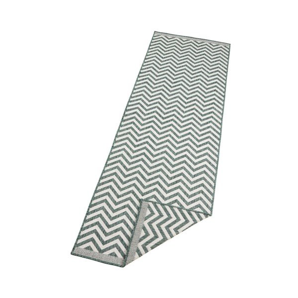 Zelena in krem obojestranska visoko odporna tekalna plast Bougari Twin Supreme Mismo, 80 x 350 cm-image-2