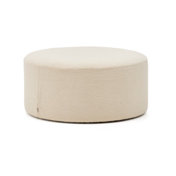 Kremno bel tabure iz tkanine bouclé Kaeli – Kave Home