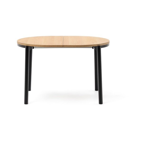 Raztegljiva jedilna miza z mizno ploščo v hrastovem dekorju v naravni barvi 90x120 cm Montuiri – Kave Home