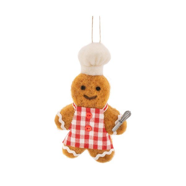Tekstilni okrasek za jelko 8 cm Pastry Chef Gingerbread – Sass & Belle