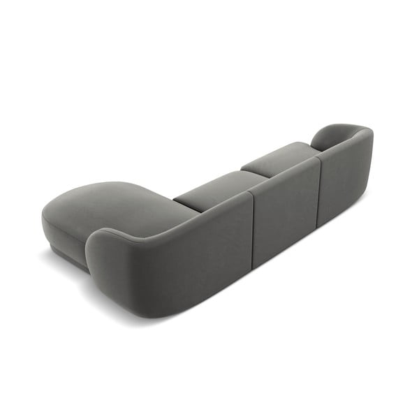 Siva žametna kotna zofa (desni kot) Miley - Micadoni Home-image-3