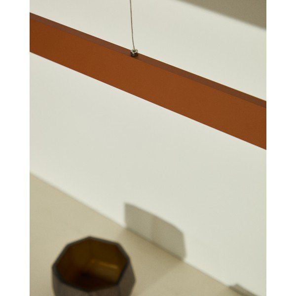 LED viseča svetilka v barvi terakote s kovinskim senčilom Boadella – Kave Home-image-4