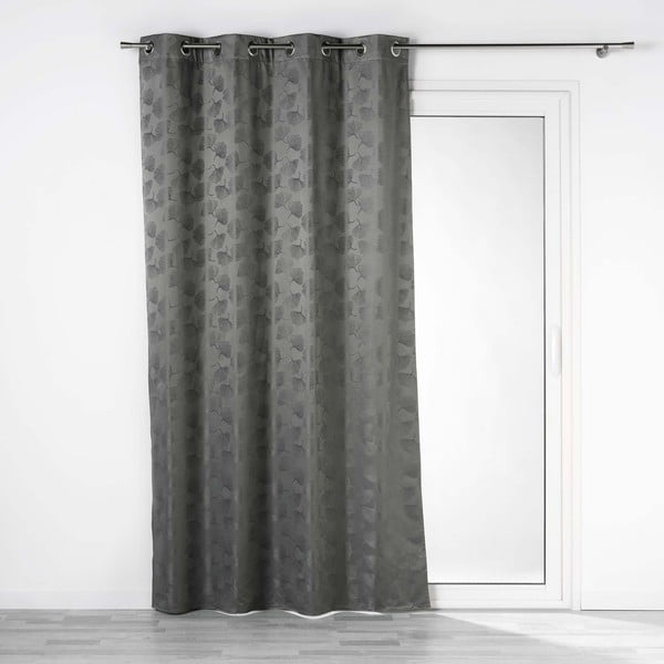 Antracitno siva zatemnitvena zavesa iz žakarja 140x260 cm Lunella – douceur d'intérieur