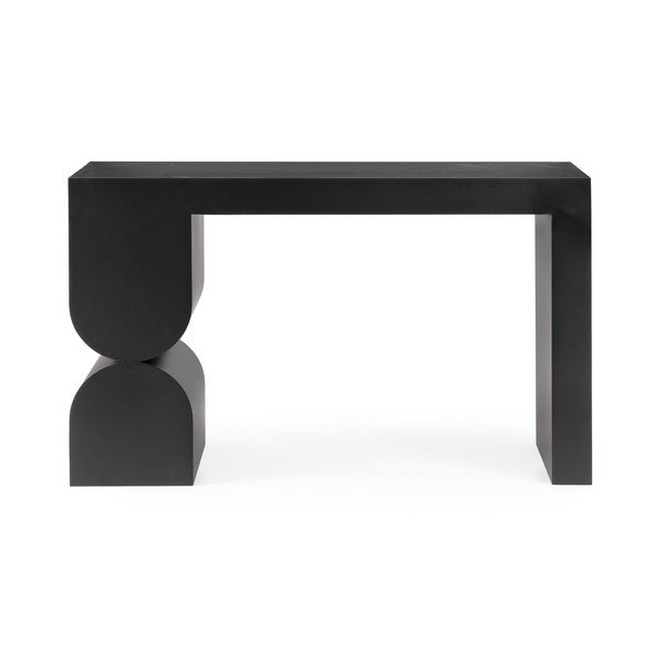 Črna stranska mizica s stekleno mizno ploščo 32x120 cm Archie – Bizzotto-image-2