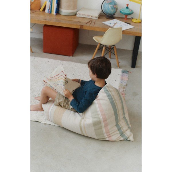 Kremno bela otroška vreča za sedenje Cleo Multi Stripe – Lorena Canals-image-3