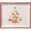 Rdeče-bež servirni krožnik iz porcelana z božičnim motivom Villeroy&Boch, 27,4 x 22,7 cm