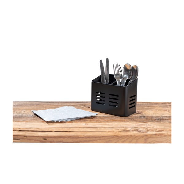 Črno stojalo za jedilni pribor Wenko Black Outdoor Kitchen Baco-image-1