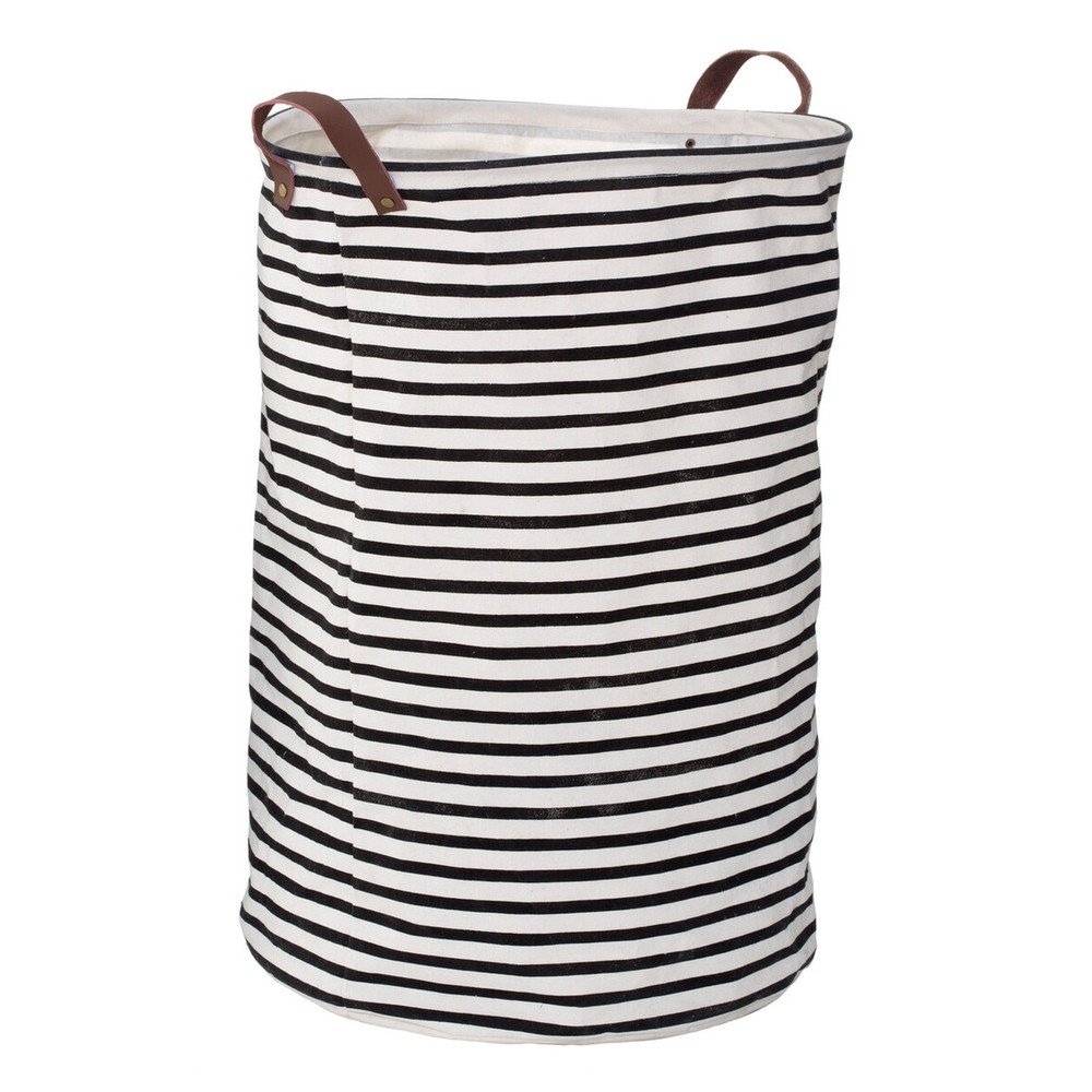 Črno-bel tekstilni koš za perilo 54 l Stripe